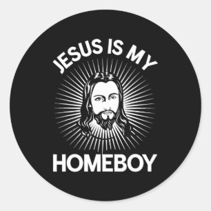 Jesus ist mein Kumpel Lustiges Christliches Bibel Runder Aufkleber