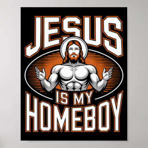 Jesus ist mein Kumpel Religiöses Fitnessstudio Chr Poster