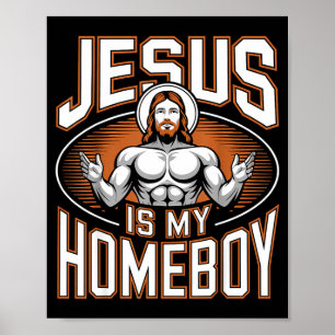 Jesus ist mein Kumpel Religiöses Fitnessstudio Chr Poster