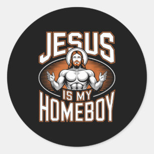 Jesus ist mein Kumpel Religiöses Fitnessstudio Chr Runder Aufkleber