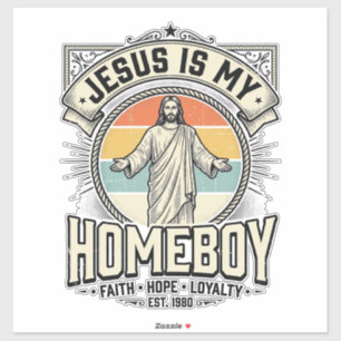 Jesus ist mein Kumpel Vintage religiöses Shirt Aufkleber