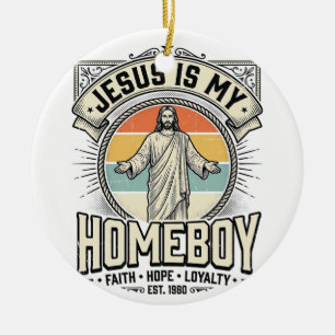 Jesus ist mein Kumpel Vintage religiöses Shirt Keramik Ornament
