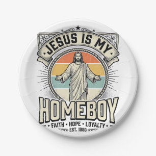Jesus ist mein Kumpel Vintage religiöses Shirt Pappteller