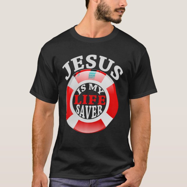 Jesus ist mein Leben retten Christliches Shirt für (Vorderseite)