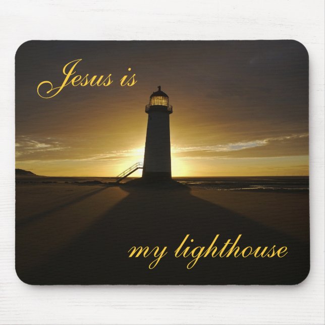 Jesus ist mein Leuchtturm Mousepad (Vorne)
