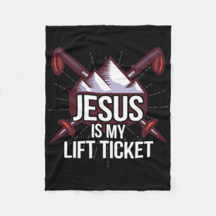 Jesus ist mein Lift Ticket Ski Kirche Skifahren Ch Fleecedecke