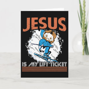 Jesus ist mein Liftticket Wintersport Skifahren Sk Karte