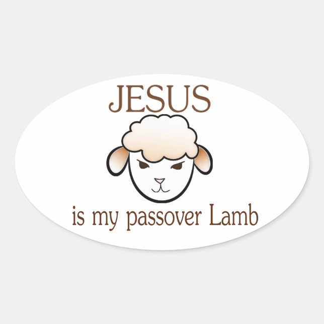 Jesus ist mein Passover Lamm Ovaler Aufkleber (Vorderseite)