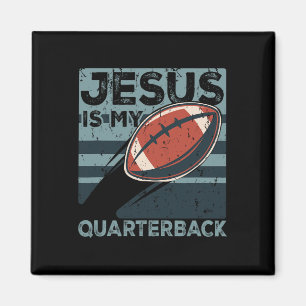 Jesus ist mein Quarterback Christlicher Fußballbal Magnet