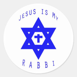 Jesus ist mein Rabbinsticker Runder Aufkleber