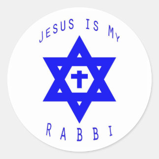 Jesus ist mein Rabbinsticker Runder Aufkleber