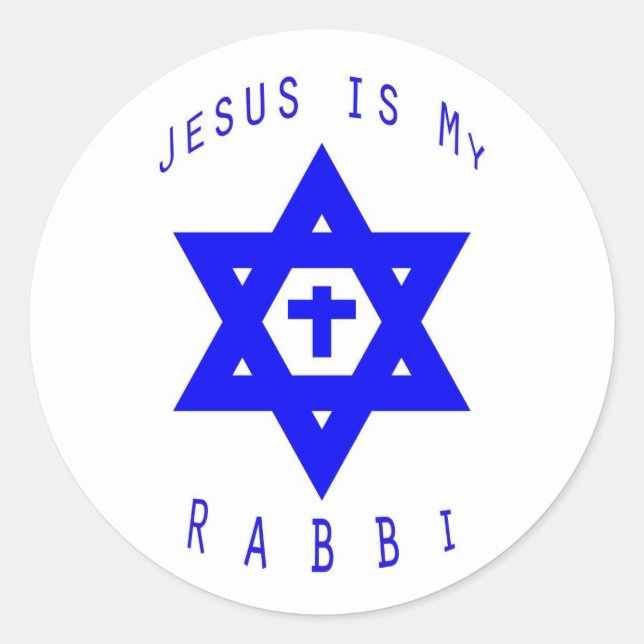 Jesus ist mein Rabbinsticker Runder Aufkleber (Vorderseite)