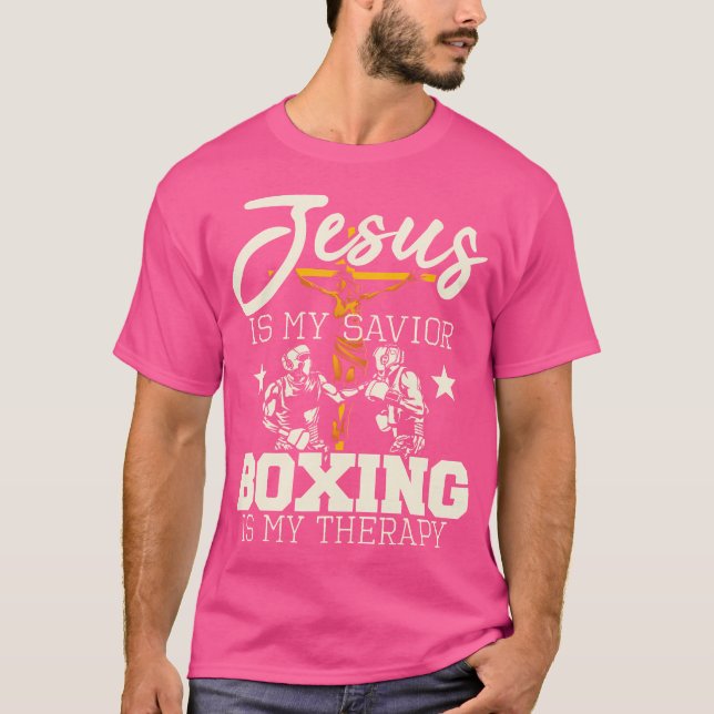 Jesus ist mein Retter-Boxen ist meine Therapie-Gym T-Shirt (Vorderseite)