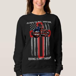 Jesus ist mein Retter Reiten ist meine Therapie Cr Sweatshirt