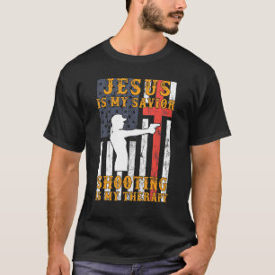 Jesus ist mein Retter Shooting ist meine Therapie  T-Shirt