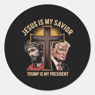 Jesus ist mein Retter Trump ist mein biblischer Pr Runder Aufkleber