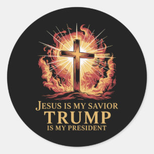 Jesus ist mein Retter Trump ist mein Christlicher Runder Aufkleber