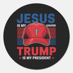 Jesus ist mein Retter Trump ist mein Christlicher Runder Aufkleber