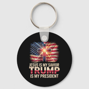 Jesus ist mein Retter Trump ist mein Christlicher  Schlüsselanhänger