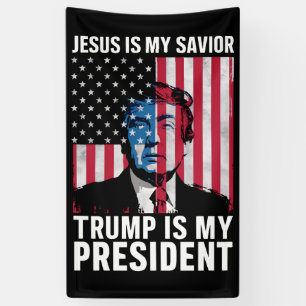 Jesus ist mein Retter Trump ist mein Präsident 202 Banner