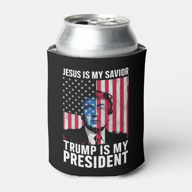 Jesus ist mein Retter Trump ist mein Präsident 202 Dosenkühler (Kanne Vorderseite)
