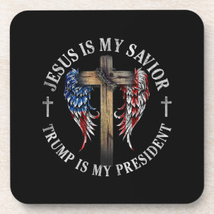 Jesus ist mein Retter Trump ist mein Präsident 202 Getränkeuntersetzer
