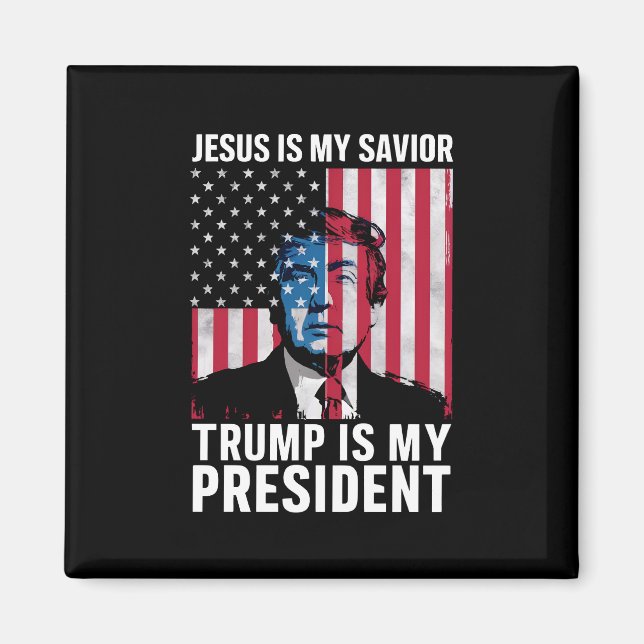 Jesus ist mein Retter Trump ist mein Präsident 202 Magnet (Vorne)
