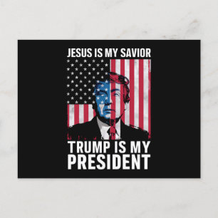 Jesus ist mein Retter Trump ist mein Präsident 202 Postkarte