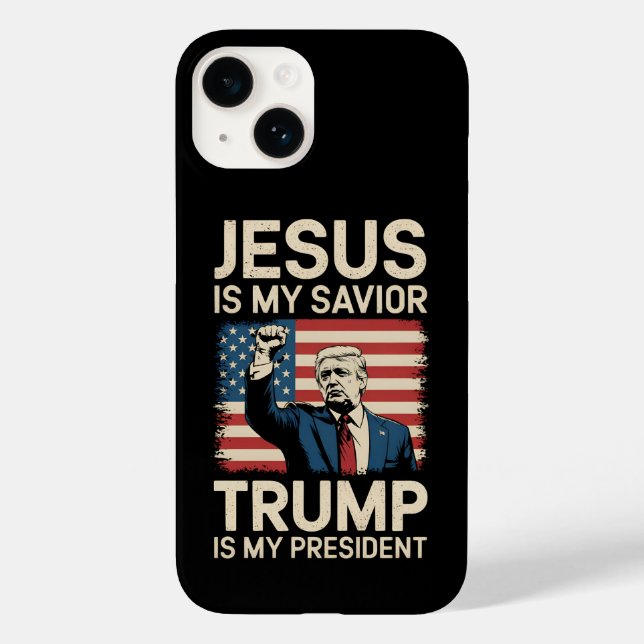 Jesus ist mein Retter Trump ist mein Präsident 47  Case-Mate iPhone Hülle (Rückseite)