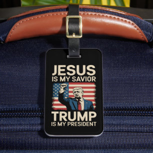 Jesus ist mein Retter Trump ist mein Präsident 47  Gepäckanhänger