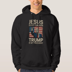 Jesus ist mein Retter Trump ist mein Präsident 47 Hoodie