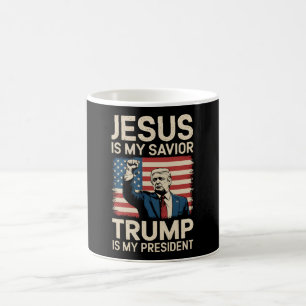 Jesus ist mein Retter Trump ist mein Präsident 47  Kaffeetasse