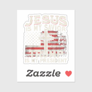Jesus ist mein Retter Trump ist mein Präsident Ame Aufkleber