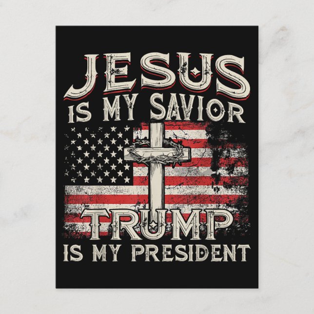 Jesus ist mein Retter Trump ist mein Präsident Ame Begleitkarte (Vorderseite)