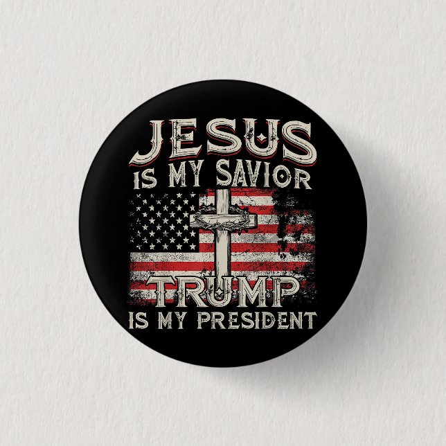 Jesus ist mein Retter Trump ist mein Präsident Ame Button (Vorderseite)