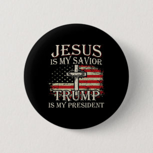 Jesus ist mein Retter Trump ist mein Präsident Ame Button