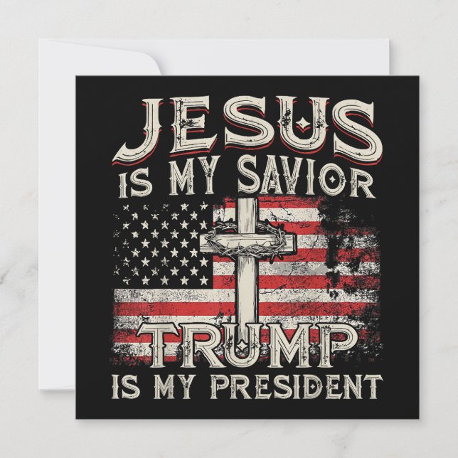 Jesus ist mein Retter Trump ist mein Präsident Ame Einladung (Vorderseite)