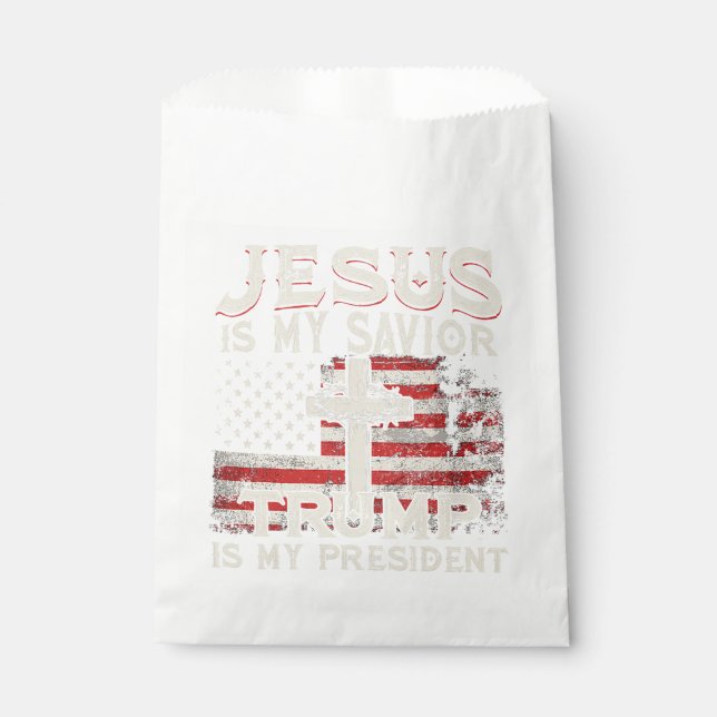 Jesus ist mein Retter Trump ist mein Präsident Ame Geschenktütchen (Vorderseite)