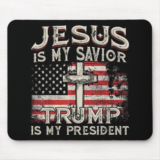 Jesus ist mein Retter Trump ist mein Präsident Ame Mousepad (Vorne)