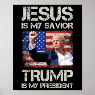 Jesus ist mein Retter Trump ist mein Präsident Ame Poster