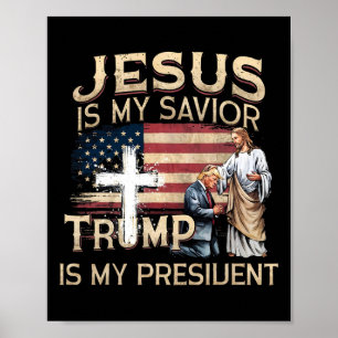 Jesus ist mein Retter Trump ist mein Präsident Ame Poster