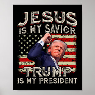 Jesus ist mein Retter Trump ist mein Präsident Ame Poster