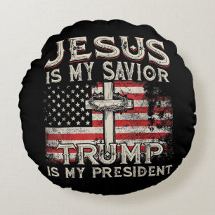 Jesus ist mein Retter Trump ist mein Präsident Ame Rundes Kissen
