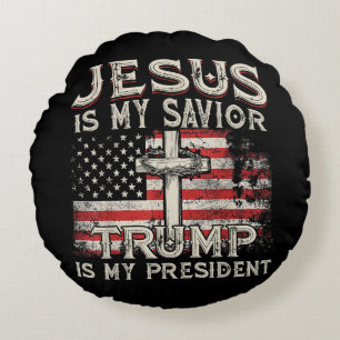 Jesus ist mein Retter Trump ist mein Präsident Ame Rundes Kissen