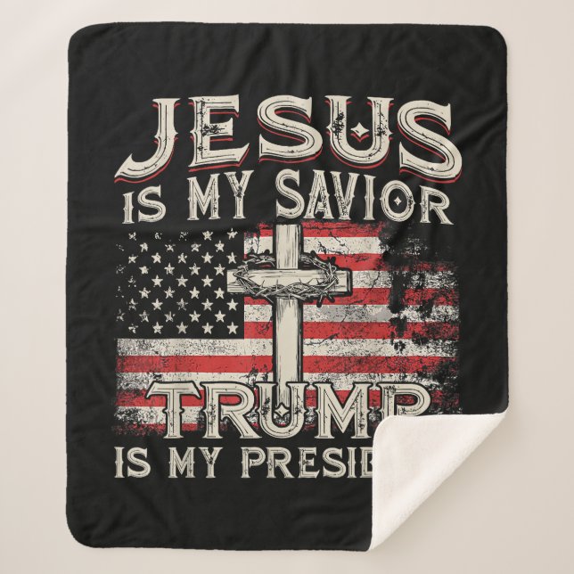 Jesus ist mein Retter Trump ist mein Präsident Ame Sherpadecke (Vorderseite)