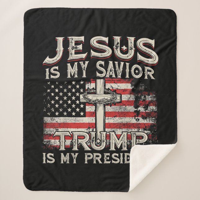 Jesus ist mein Retter Trump ist mein Präsident Ame Sherpadecke (Vorderseite)