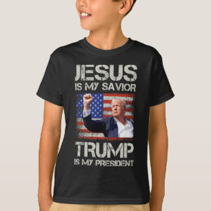 Jesus ist mein Retter Trump ist mein Präsident Ame T-Shirt