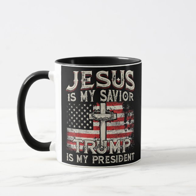 Jesus ist mein Retter Trump ist mein Präsident Ame Tasse (Links)