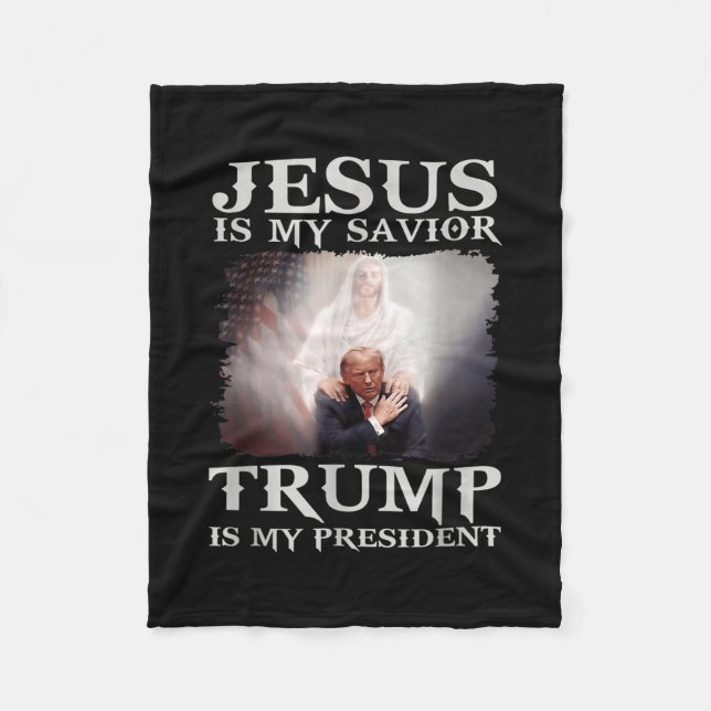 Jesus ist mein Retter Trump ist mein Präsident Fleecedecke (Vorderseite)