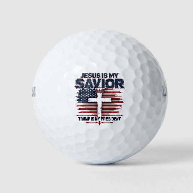 Jesus ist mein Retter Trump ist mein Präsident Fun Golfball (Vorderseite)